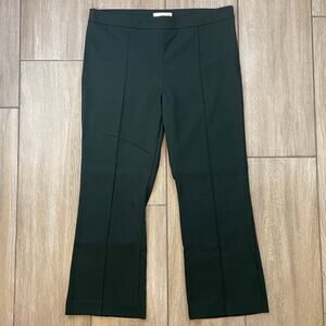 MNG Mango Womens Pants US 8 Green Cropped Stretch Straight Leg Trousers Workwear